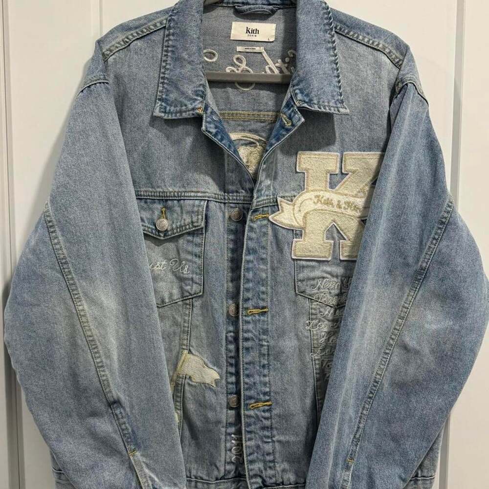 Kith Kith & Kin Denim Jacket Size L Blue Embroidered